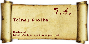 Tolnay Apolka névjegykártya